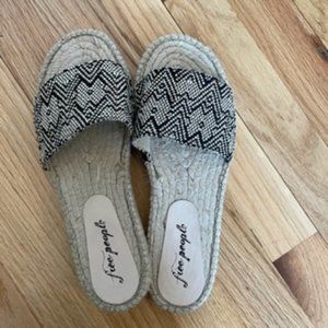 Free People Beach Front Espadrille Sandal Black 40